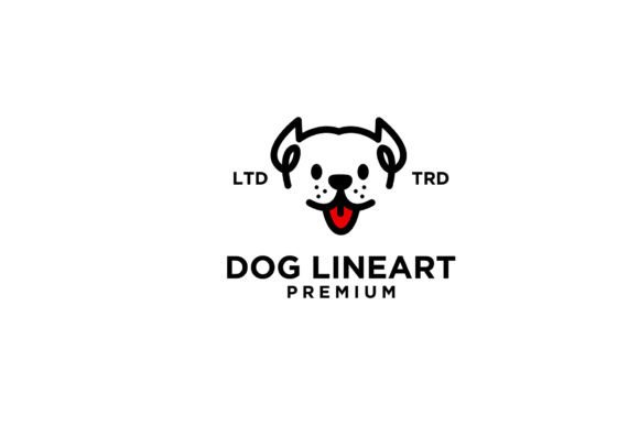 Download Simple Dog Head Line Art Vector Logo - Dog head line art Collection