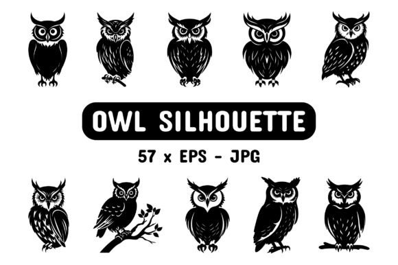 Download Owl Silhouette Set Collection Bundle - Set collection bundle Collection