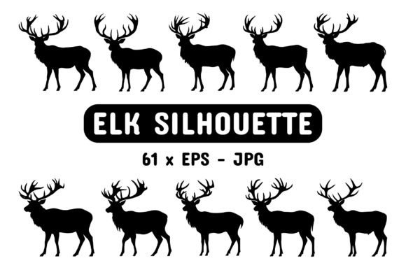 Download Elk Silhouette Set Collection Bundle - Premium Resources
